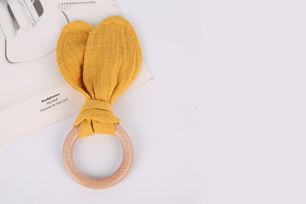 bunny ears wooden teething toy